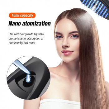 Electric Massage Comb with Red & Blue Light Therapy for Hair Growth, Vibration, and Negative Ion Spray
