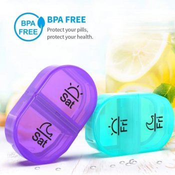 AM PM Weekly Pill Organizer