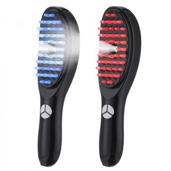 Electric Massage Comb with Red & Blue Light Therapy for Hair Growth, Vibration, and Negative Ion Spray