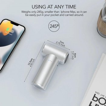 Cordless Rechargeable Portable Hair Dryer for Travel, Camping, and Outdoor Use