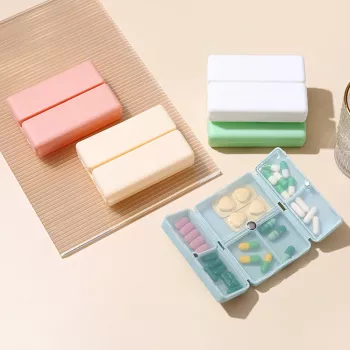 Magnetic Foldable Weekly Pill Organizer - Portable Travel Case