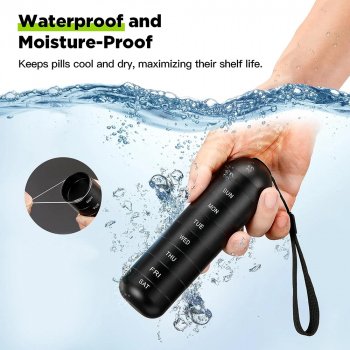 Portable Weekly Pill Organizer - Waterproof & Sturdy Travel Medicine Case