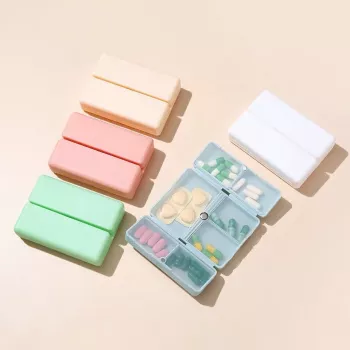 Magnetic Foldable Weekly Pill Organizer - Portable Travel Case
