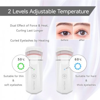 Electric Heated Eyelash Curler with Long-Lasting Curl and Rechargeable Battery