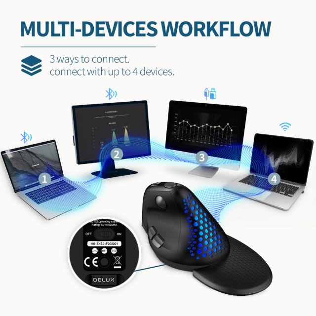 Ergonomic Vertical Mouse with OLED Display - Image 4