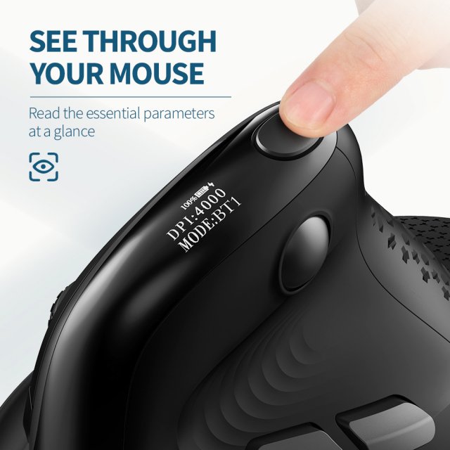 Ergonomic Vertical Mouse with OLED Display - Image 3