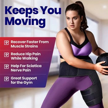 Hip Brace Thigh Compression Sleeve for Hip Pain Relief, Sciatica, and Muscle Strain Support