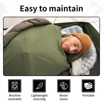 Ultralight 128g Travel Sleeping Bag Liner for Camping & Hiking