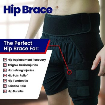 Hip Brace Thigh Compression Sleeve for Hip Pain Relief, Sciatica, and Muscle Strain Support