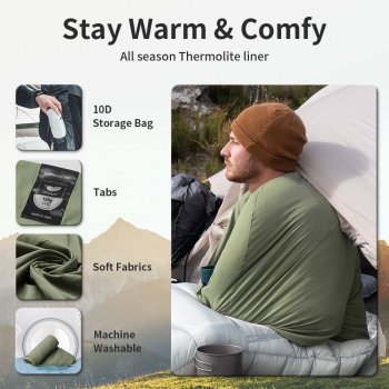 Ultralight 128g Travel Sleeping Bag Liner for Camping & Hiking