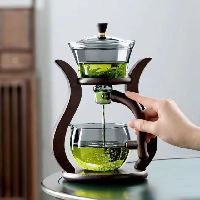 Lazy Kung Fu Glass Tea Set with Infuser and Magnetic Switch - Image 6