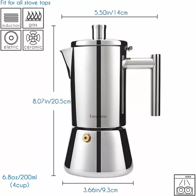 Stainless Steel Stovetop Espresso Maker - Image 4