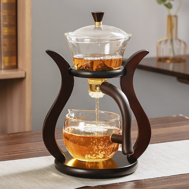 Lazy Kung Fu Glass Tea Set with Infuser and Magnetic Switch - Image 3