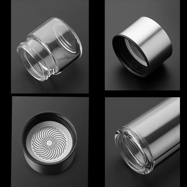 400ml Double Layer Glass Tea Infuser Bottle - Image 5