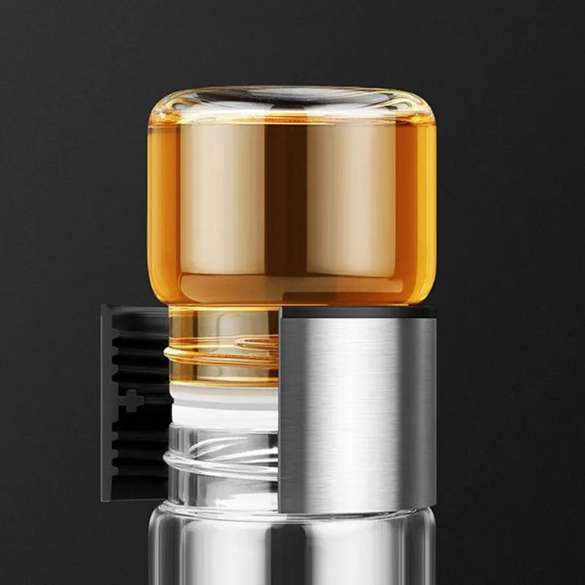 400ml Double Layer Glass Tea Infuser Bottle - Image 3