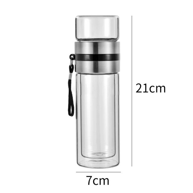 400ml Double Layer Glass Tea Infuser Bottle - Image 6