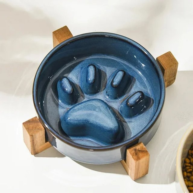 Japanese-Style Ceramic Slow Feeding Bowl for Pets - Image 3