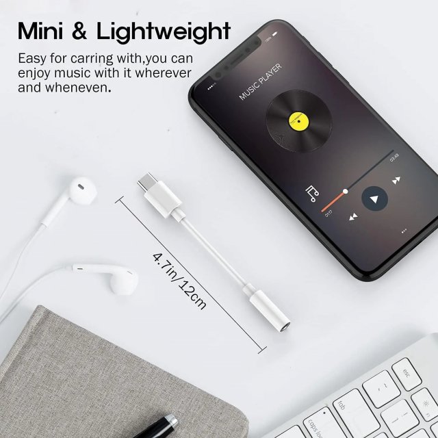 USB-C to 3.5mm Audio Adapter - Type C to Headphone Aux Cable - Image 6