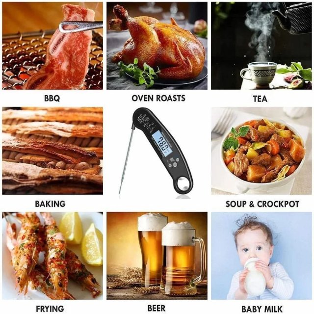 Portable Digital Kitchen Meat Thermometer with Folding Probe - Image 6