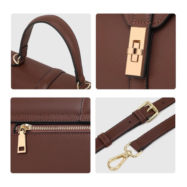 Genuine Leather Rectangular Crossbody Bag for Women – Large Capacity Cowhide Handbag - Image 4