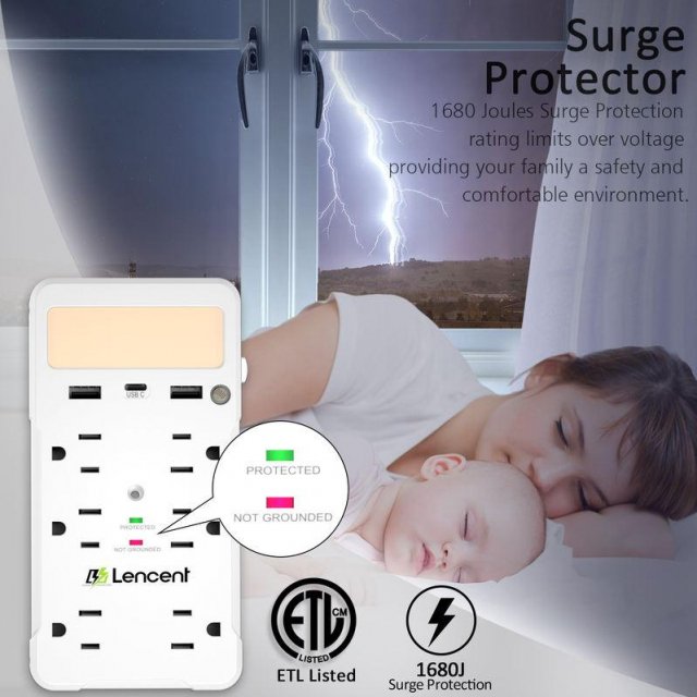 6-Outlet Surge Protector with USB - Image 5