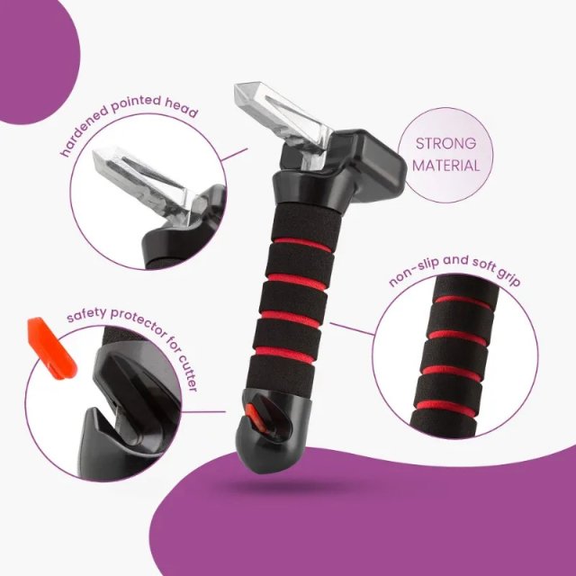 Car Emergency Assist Handle with Glass Breaker & Seat Belt Cutter - Image 6