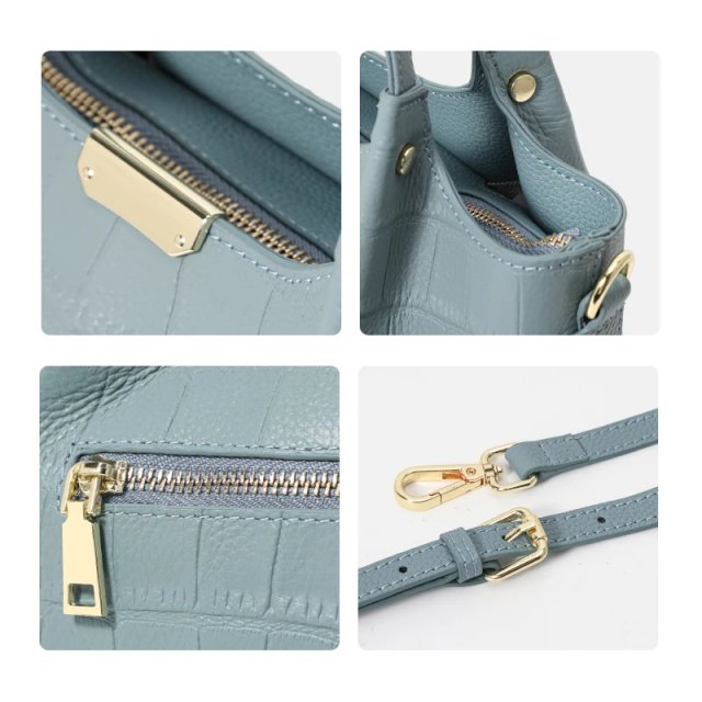Elegant Crocodile Pattern Leather Handbag for Women - Large Capacity Basket Bag - Image 5