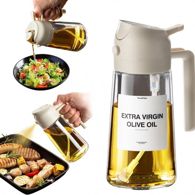 2-in-1 Olive Oil Sprayer & Dispenser Bottle - Image 5