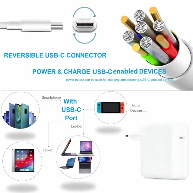 61W USB-C Fast Charger – Power Adapter with USB-C PD Charging Cable - Image 4