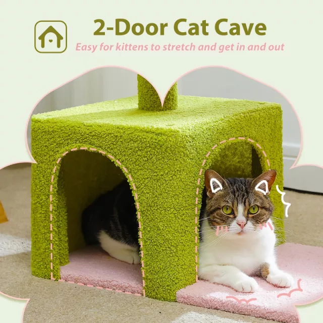 Flower Cat Tree with Large Hammock & Sisal Scratching Posts - Image 2