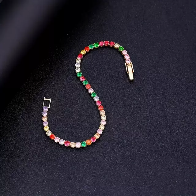 Rainbow Crystal Tennis Bracelets - Image 4