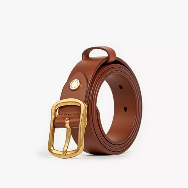 Elegant Women's Leather Belt with Pin Buckle – Solid Color Waist Strap - Image 5