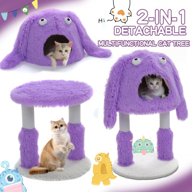 Purple Monster Cat Tree Tower with Big Condo & Sisal-Wrapped Legs - Image 4