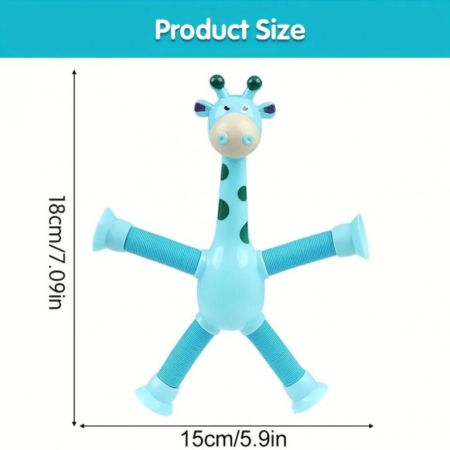 Kids Suction Cup Giraffe Stretch Tube Fidget Toy - Image 7
