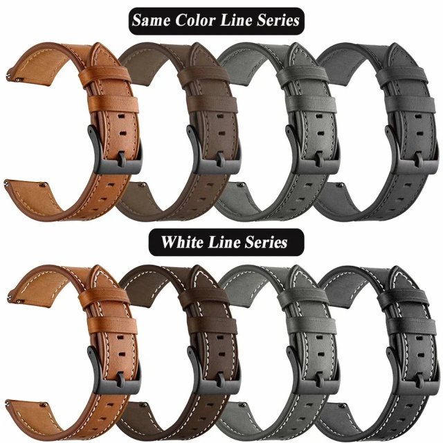 Balance smartwatch with the 22mm Leather Strap Watchband - Image 7
