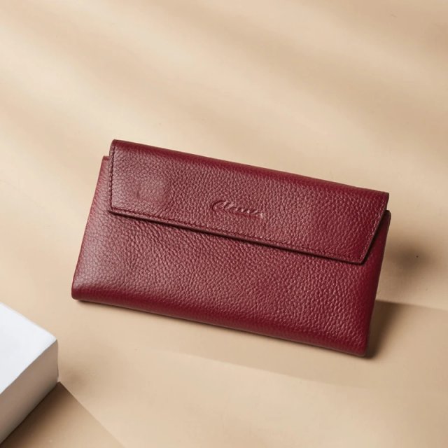 Genuine Leather Trifold Wallet with Coin Purse and Card Holder - Image 4