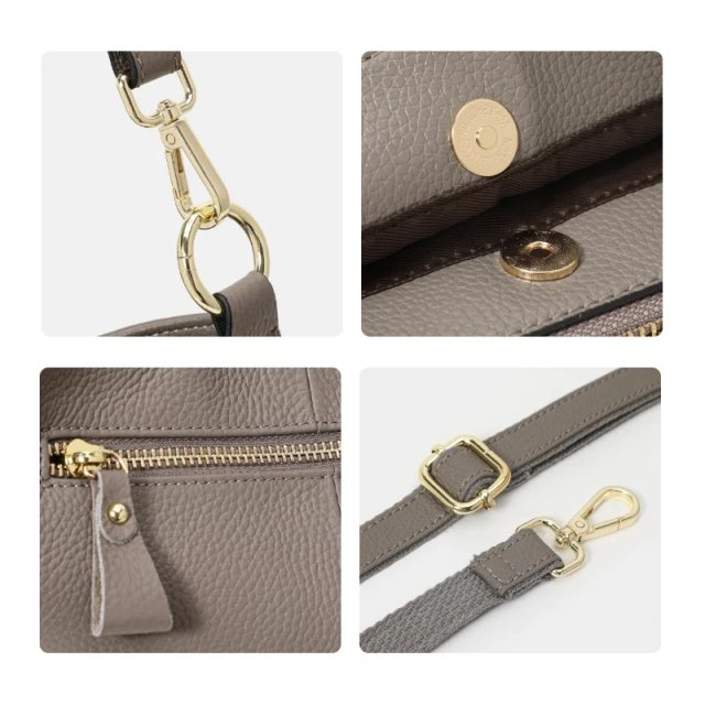 Large Capacity Leather Tote Bag – Soft Cowhide Shoulder Bag - Image 6