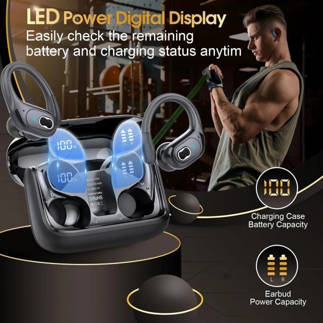 Wireless Bluetooth Earbuds with HiFi Sound, Waterproof, Noise Reduction, 75H Playtime - Image 3