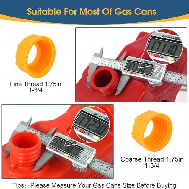Gas Can Nozzle with Screw Collar Caps Anti Spill Gas Can Vent Replacement Gas Can Spouts for Most 1/2/5/10 Gal Can - Image 4