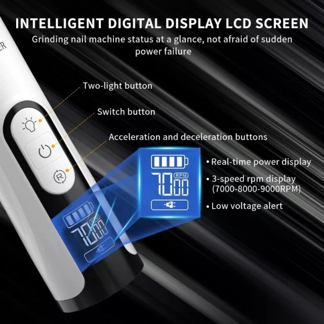 USB Rechargeable Electric Pet Nail Grinder with LED Light for Dogs and Cats – Low Noise Grooming Tool - Image 4