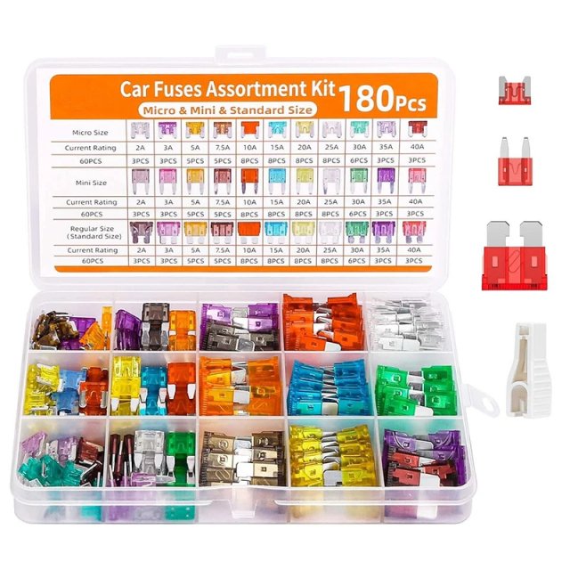 180-Piece Mixed Automotive Fuse Kit – Micro, Mini & Standard Blade Fuses - Image 7