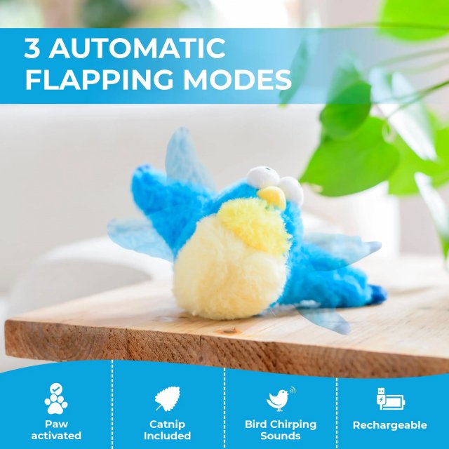 Flapping Bird Cat Toy with Chirping Sounds and Catnip - Image 3