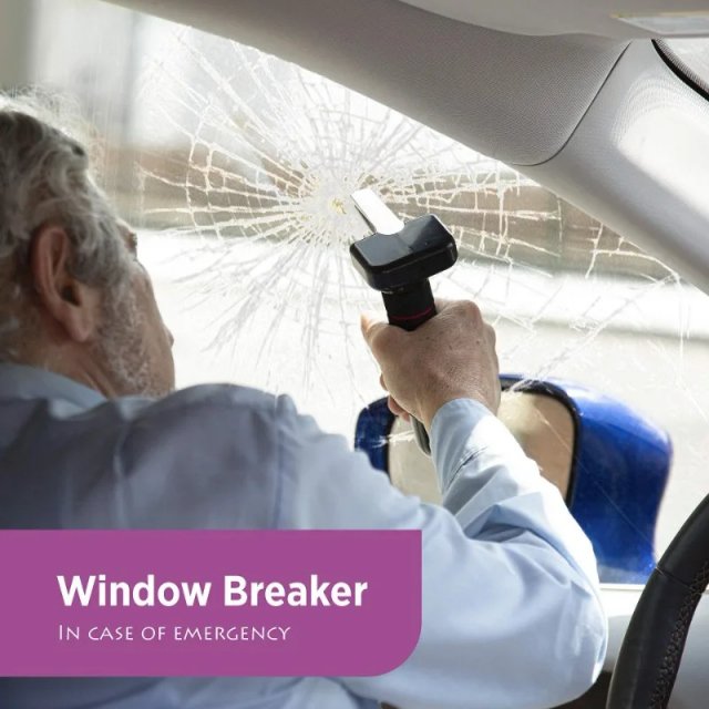 Car Emergency Assist Handle with Glass Breaker & Seat Belt Cutter - Image 3