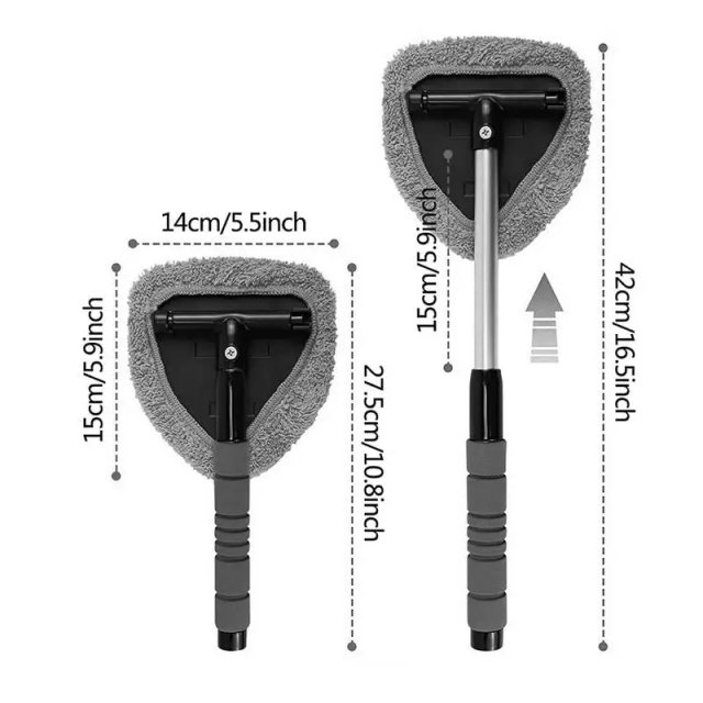 Telescopic Car Windshield Cleaner with Microfiber Pad and Detail Brush - Image 7