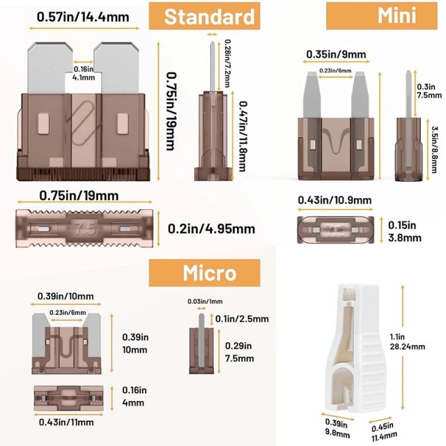 180-Piece Mixed Automotive Fuse Kit – Micro, Mini & Standard Blade Fuses - Image 4