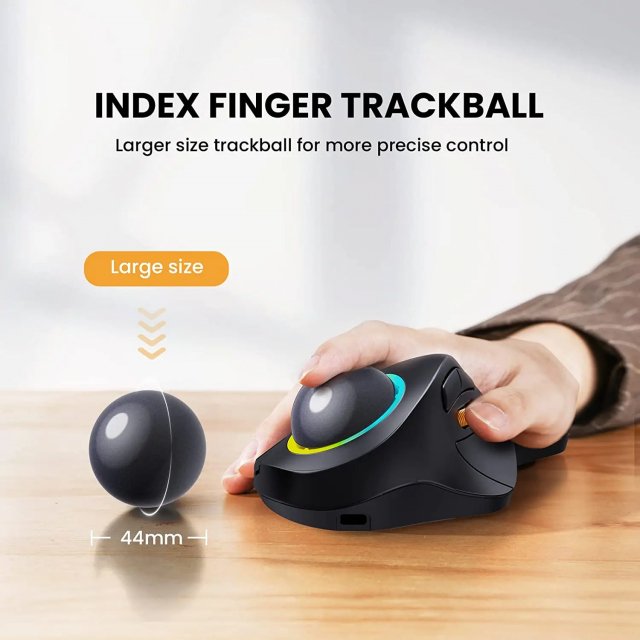 Wireless Rechargeable Index Finger Trackball Mouse - Image 3