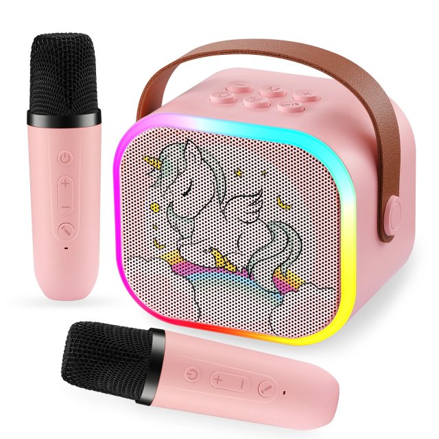 Bluetooth Unicorn Karaoke Machine with 2 Wireless Microphones - Image 7