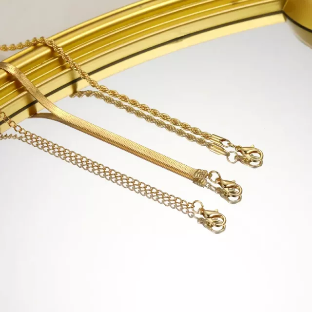 14k Gold Plated Herringbone Necklace - Image 3