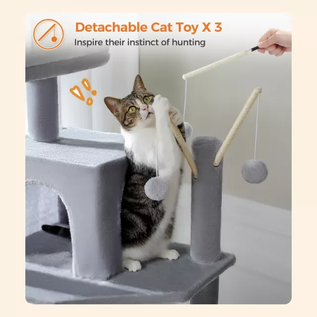 Tall Tower with Extra-Large Hammock & Scratching Posts - Image 5