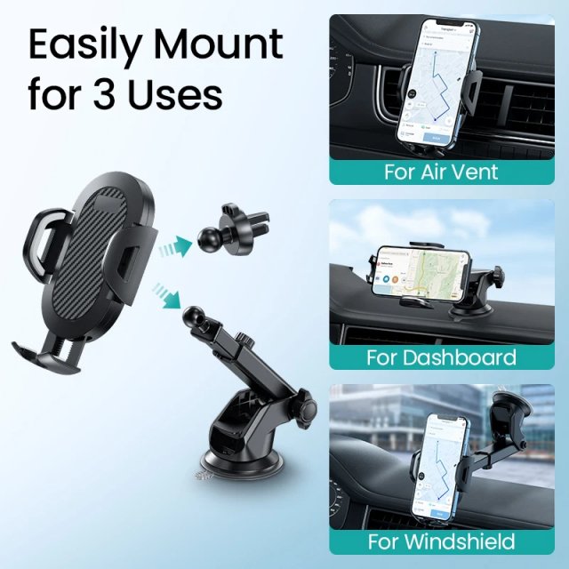 Universal Dashboard & Windshield Gravity Car Phone Holder - Image 3